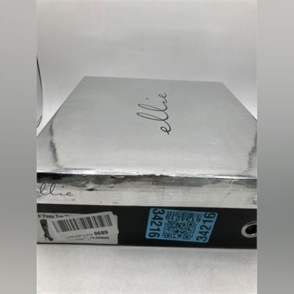 Ellie Neon Yellow Mesh Peep Toe Thigh-High Platform Boots Size 6 NIB - Picture 5 of 5